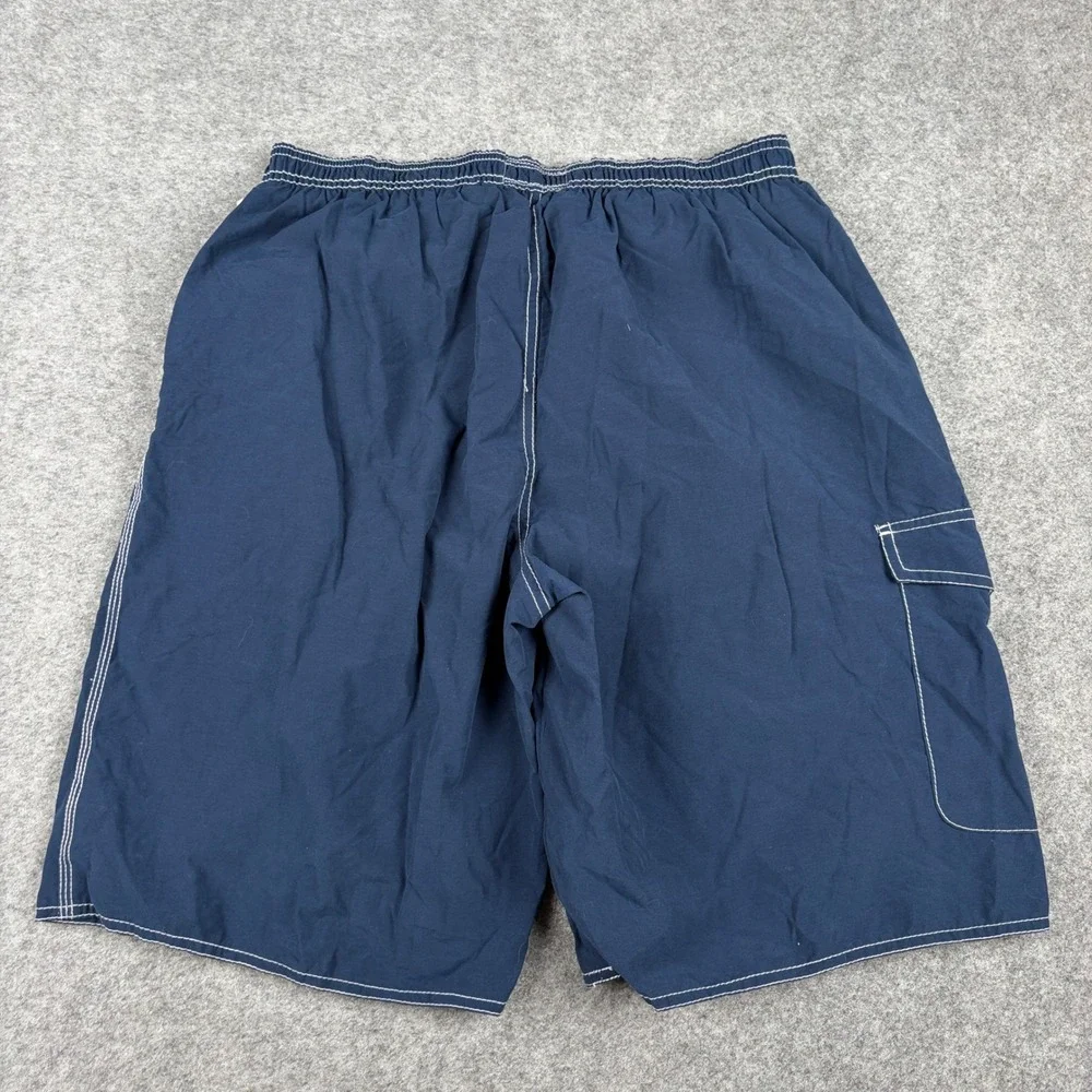 NEW St Johns Bay Swim Trunks Mens Large Blue Herald Cargo Board Shorts